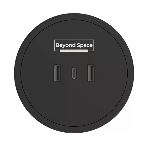 Pop-Up 4-Power PDU with 20W USB-A & USB-C Fast Charging (Black)