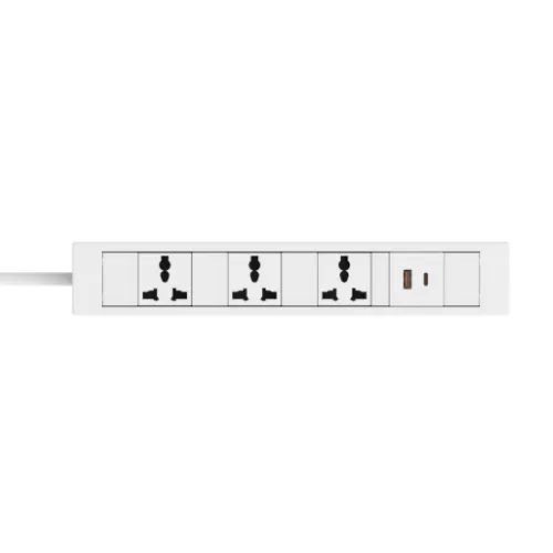3-Power PDU with 20W USB Fast Charging (White)
