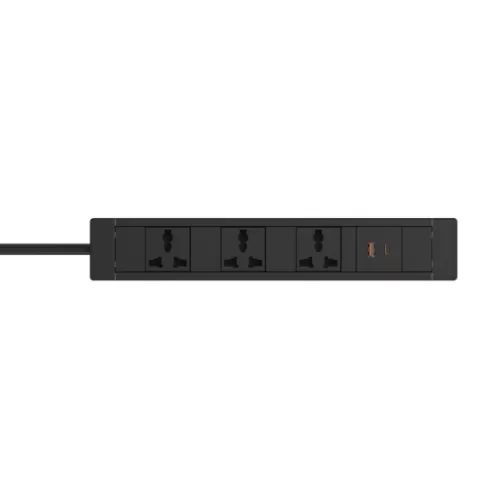 3-Power PDU with 20W USB Fast Charging (Black)