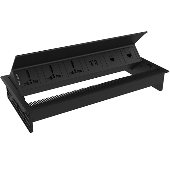 Pop-Up 4-Power PDU with 20W USB-A & USB-C Fast Charging (Black)